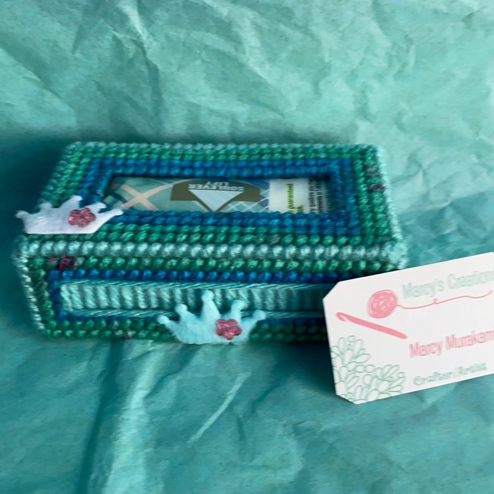 Crowns  mini tissue box holder with tissue. Handcrafted with Love ❤️